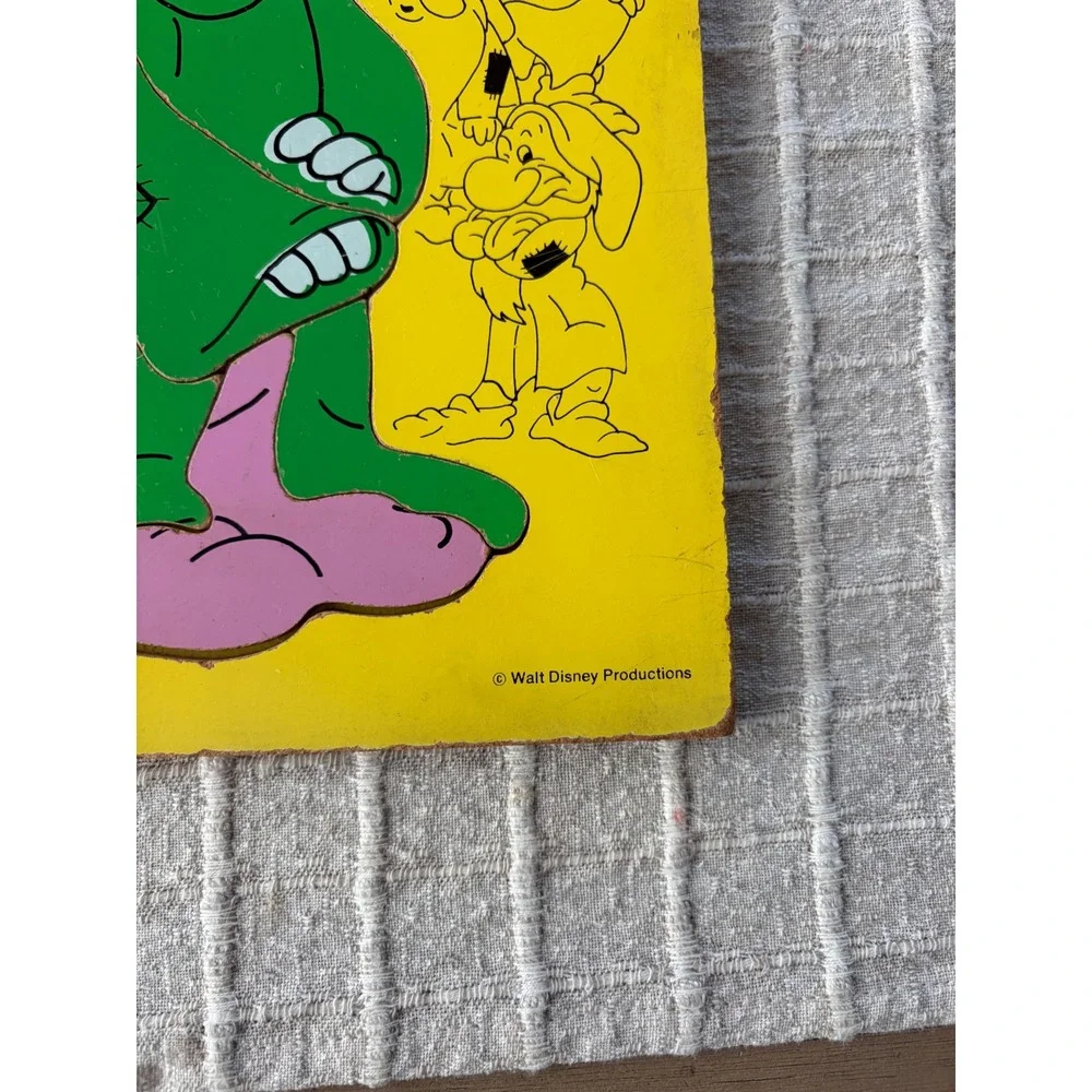 Vintage Playskool Disney Wooden Puzzles Set of 4 Mickey Dumbo Pinocchio Dopey